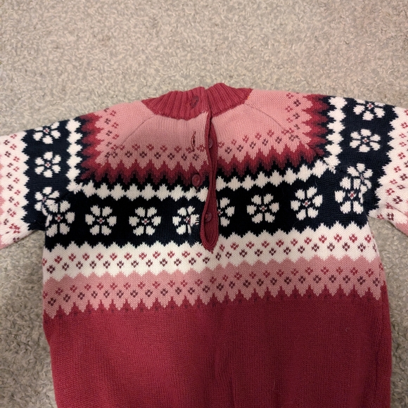 3 For $24 Janie and Jack Fuchsia and Navy Patterned Sweater - Picture 6 of 6